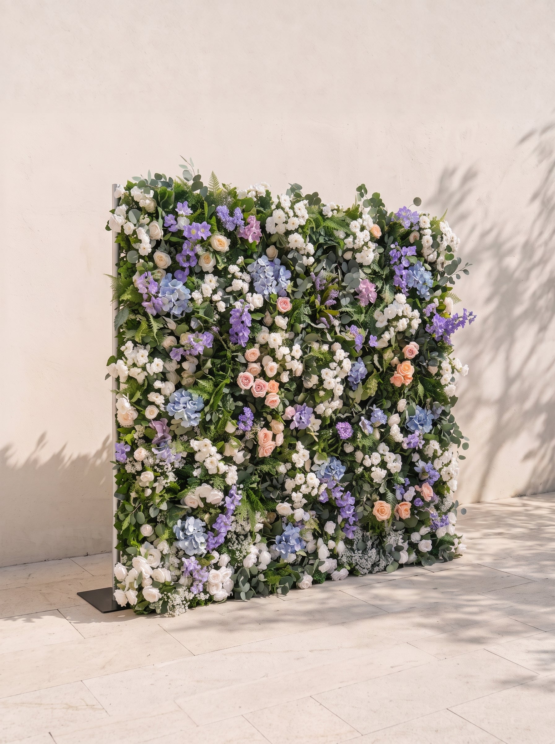 Malella : 5D Fabric Artificial rolling up curtain flower wall — left view