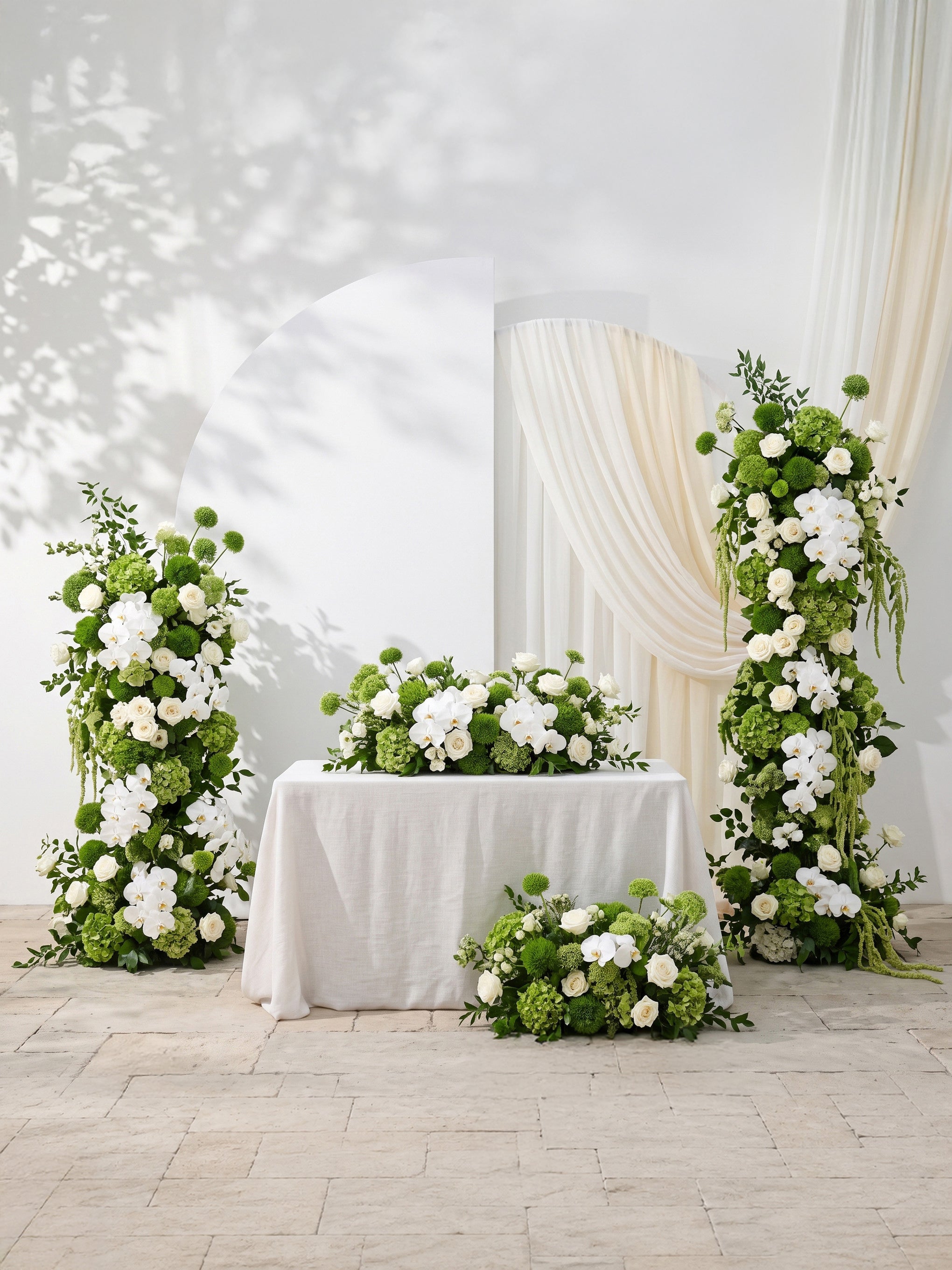 Malette:  Silk Wedding Full Floral Decor Set Arch Aisle Table Flower Arrangement for Romantic Weddings &amp; Proposals — front view