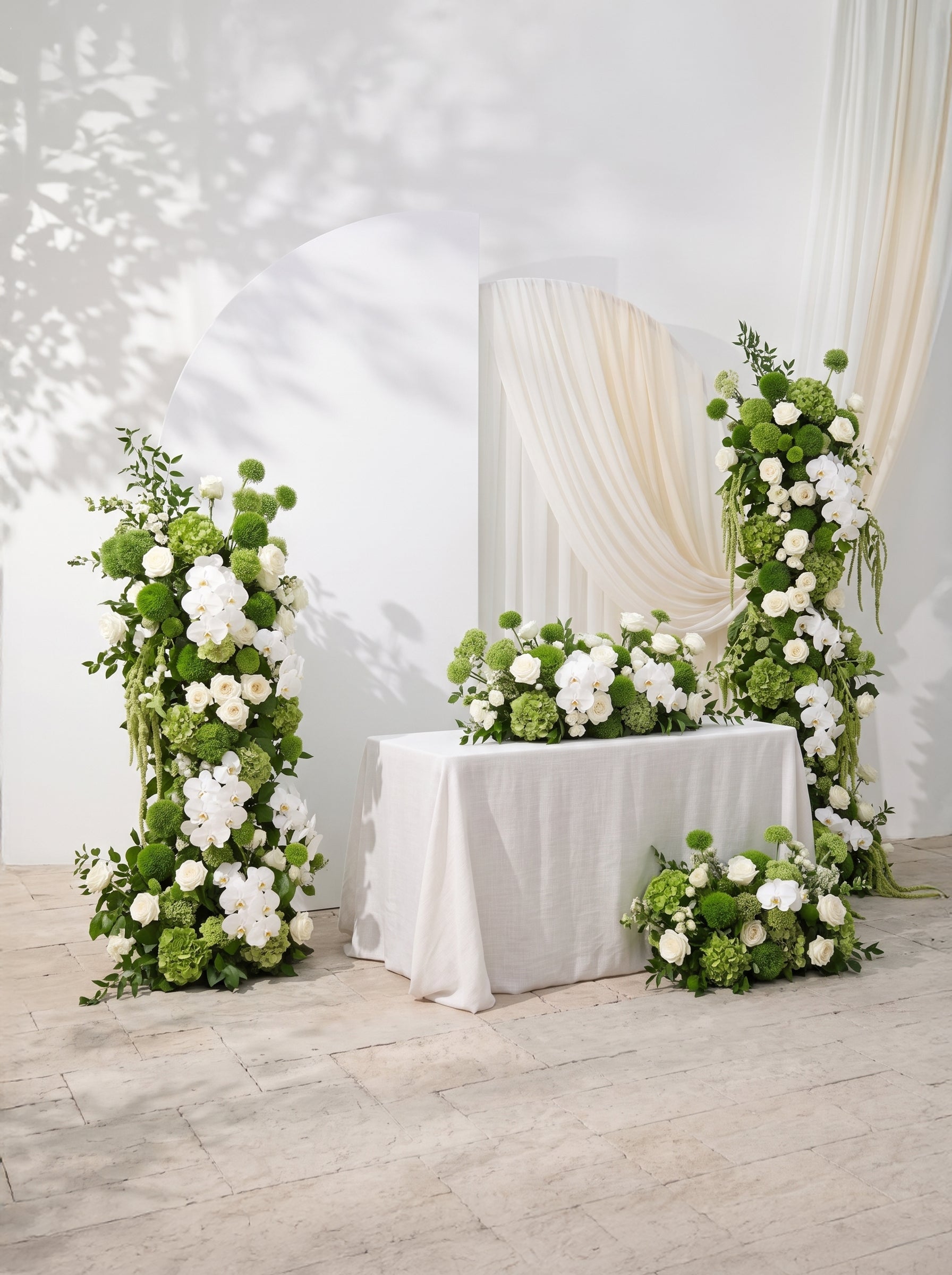 Malette:  Silk Wedding Full Floral Decor Set Arch Aisle Table Flower Arrangement for Romantic Weddings &amp; Proposals — left view