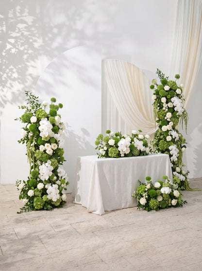 Malette:  Silk Wedding Full Floral Decor Set Arch Aisle Table Flower Arrangement for Romantic Weddings &amp; Proposals — left view