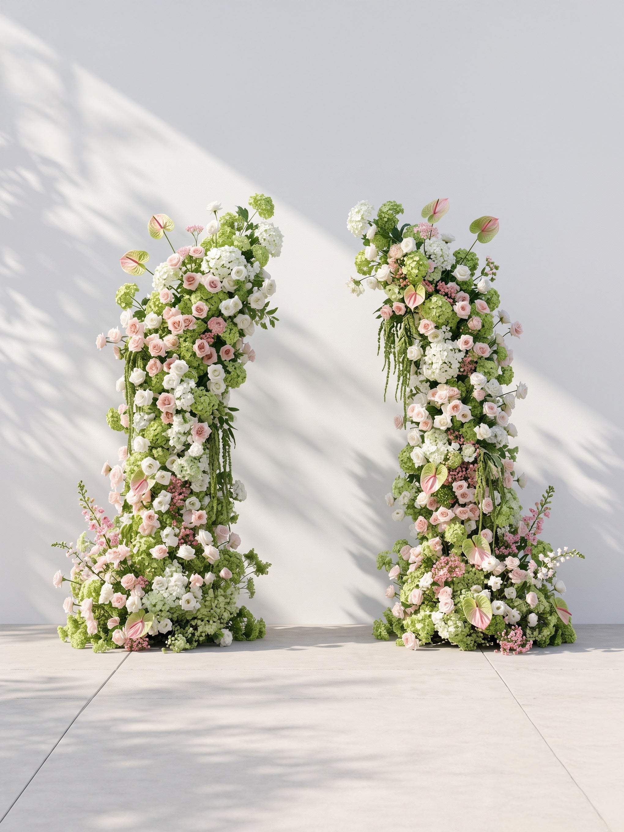 Malmora Luxury Horn Shaped Flower Arch with Frame for Wedding Party Event Backdrop Decoration — front view