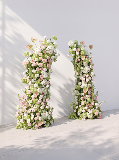 Malmora Luxury Horn Shaped Flower Arch with Frame for Wedding Party Event Backdrop Decoration — left view