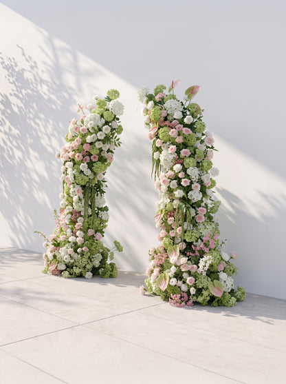 Malmora Luxury Horn Shaped Flower Arch with Frame for Wedding Party Event Backdrop Decoration — right view