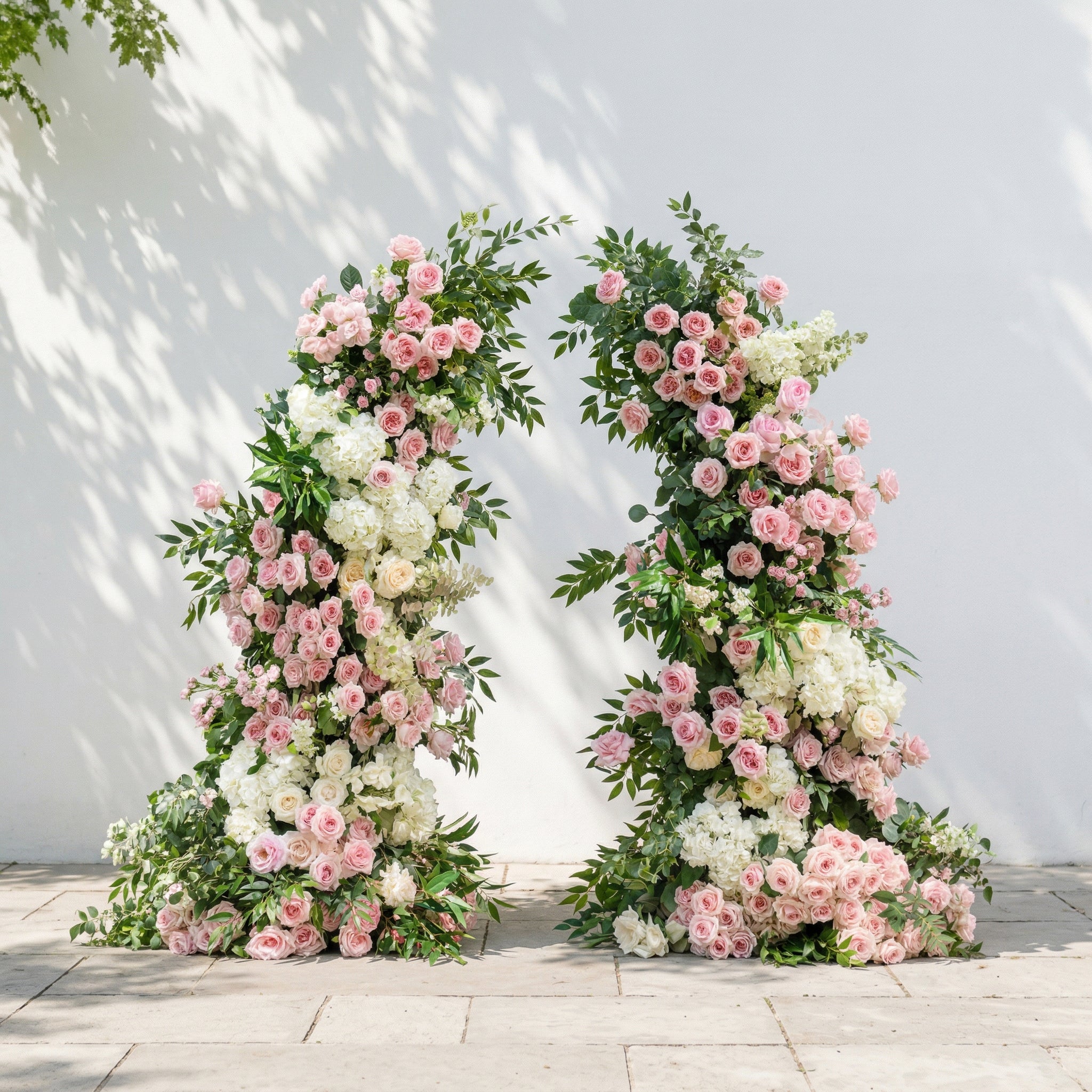 Marellina Flower Arch: Dusty Pink Roses Flower Arch with White Hydrangea for Luxury and Natural Garden Weddings&amp;Events Decoration Incuding Frame