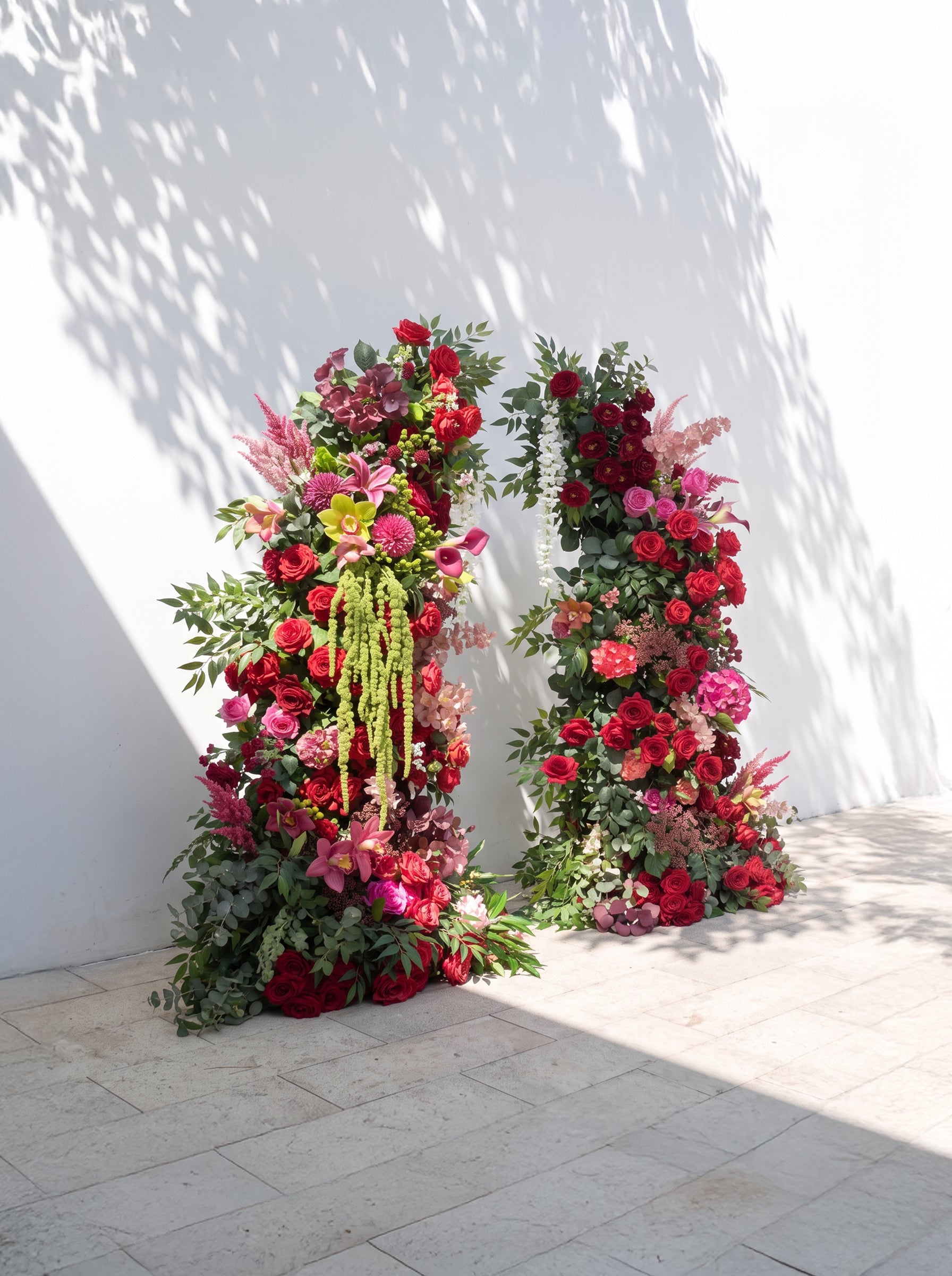 Marelmira Luxury Horn Shaped Flower Arch with Frame for Wedding Party Event Backdrop Decoration — left view