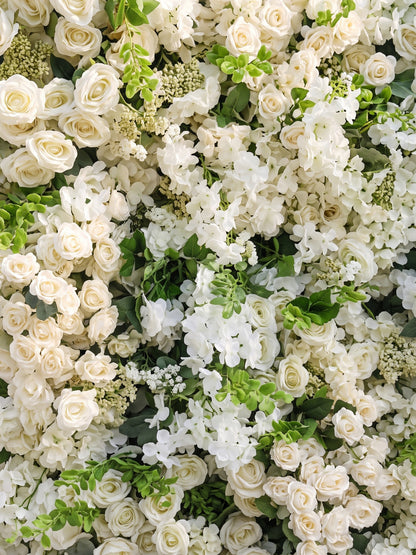 Marelsira: 5D Fabric Artificial rolling up curtain flower wall — floral detail