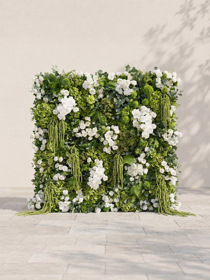 Marirae: 5D Fabric Artificial rolling up curtain flower wall — front view