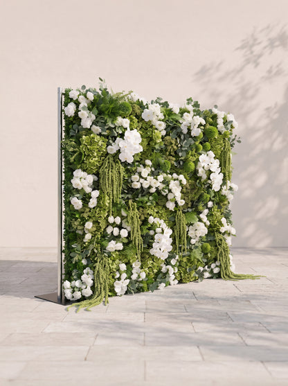 Marirae: 5D Fabric Artificial rolling up curtain flower wall — left view