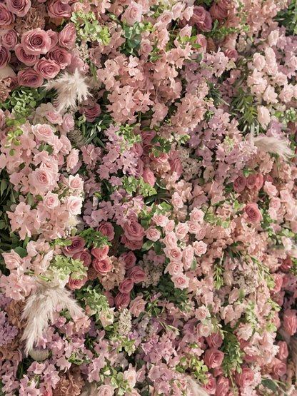 Mavenalia: 5D Fabric Artificial rolling up curtain flower wall — floral detail