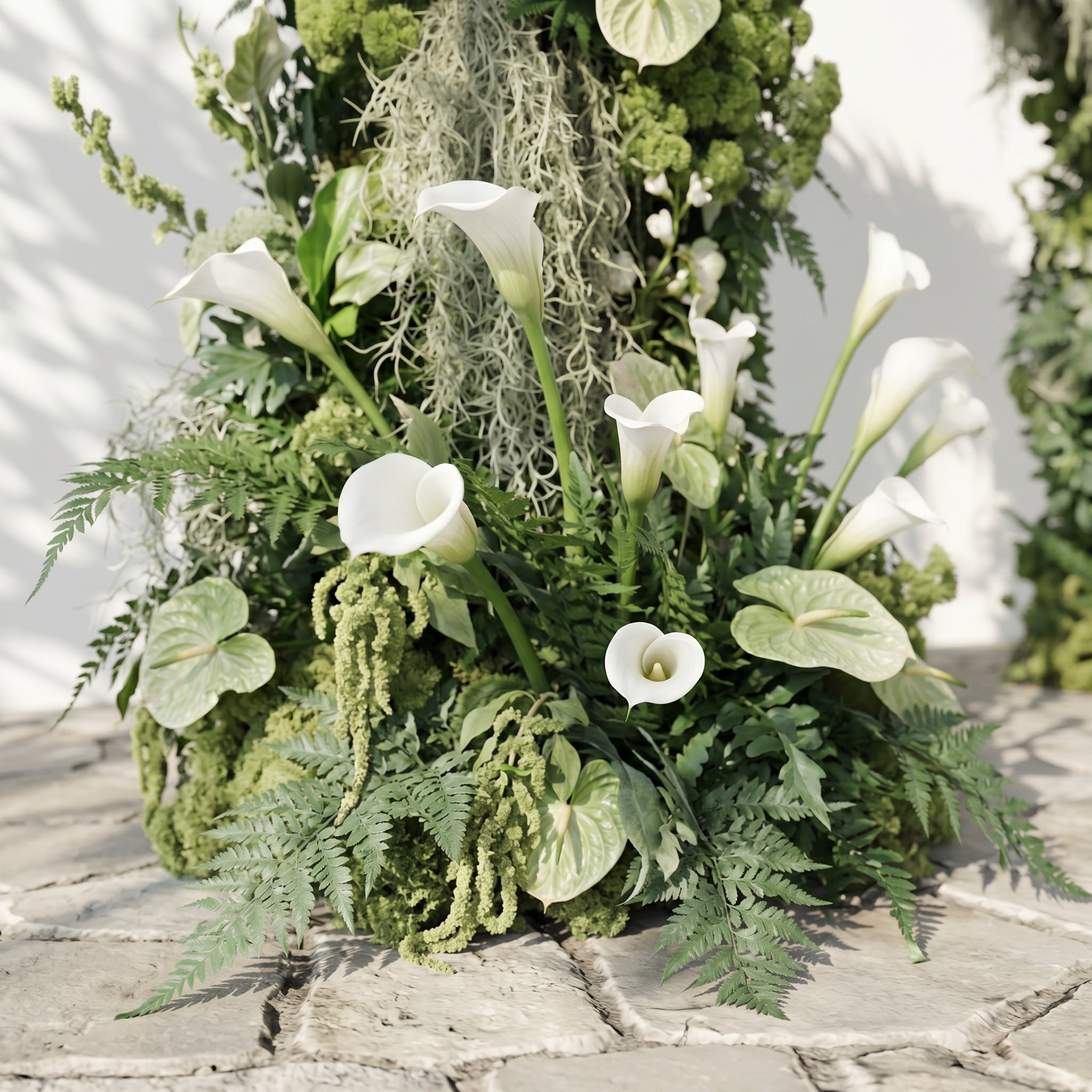 Mavenena flower arch: Classic Sage Green Floral Arch with White Calla Lily Flower Arch for Weddings&amp;Events Decoration Incuding Frame