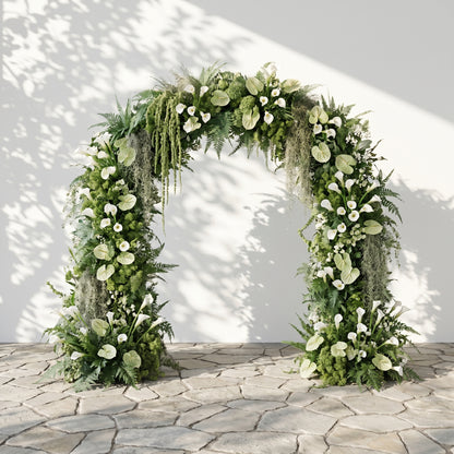 Mavenena flower arch: Classic Sage Green Floral Arch with White Calla Lily Flower Arch for Weddings&amp;Events Decoration Incuding Frame