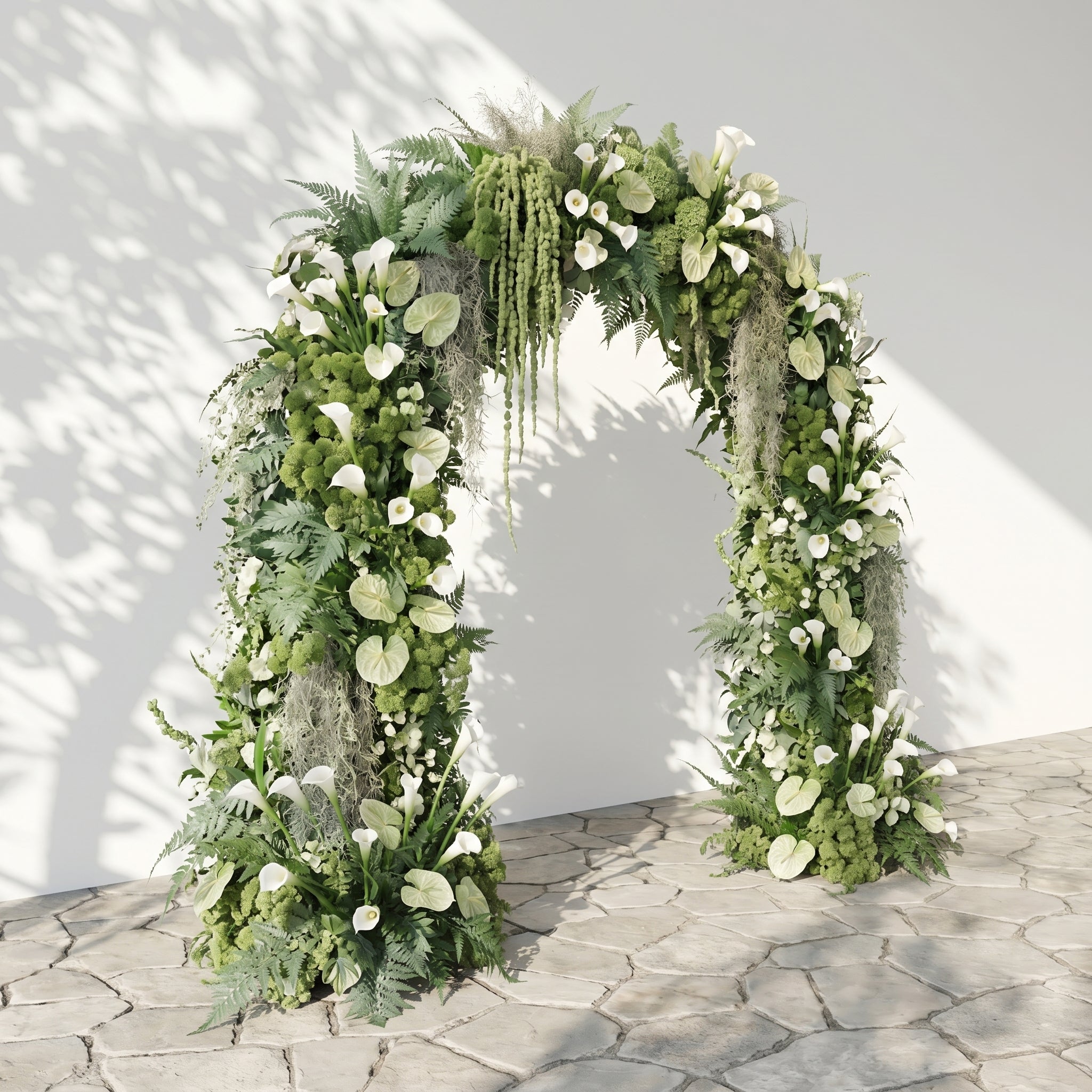Mavenena flower arch: Classic Sage Green Floral Arch with White Calla Lily Flower Arch for Weddings&amp;Events Decoration Incuding Frame