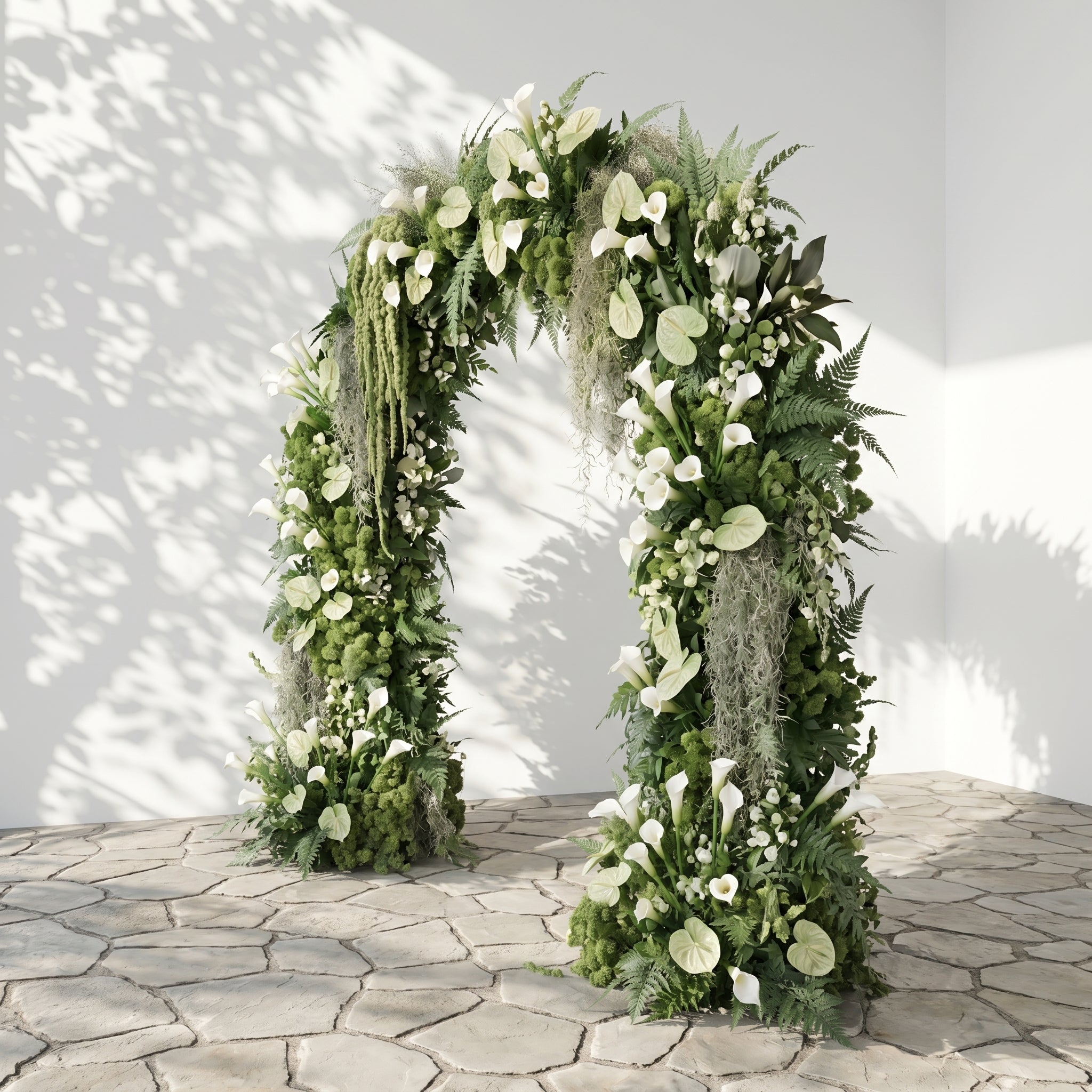 Mavenena flower arch: Classic Sage Green Floral Arch with White Calla Lily Flower Arch for Weddings&amp;Events Decoration Incuding Frame