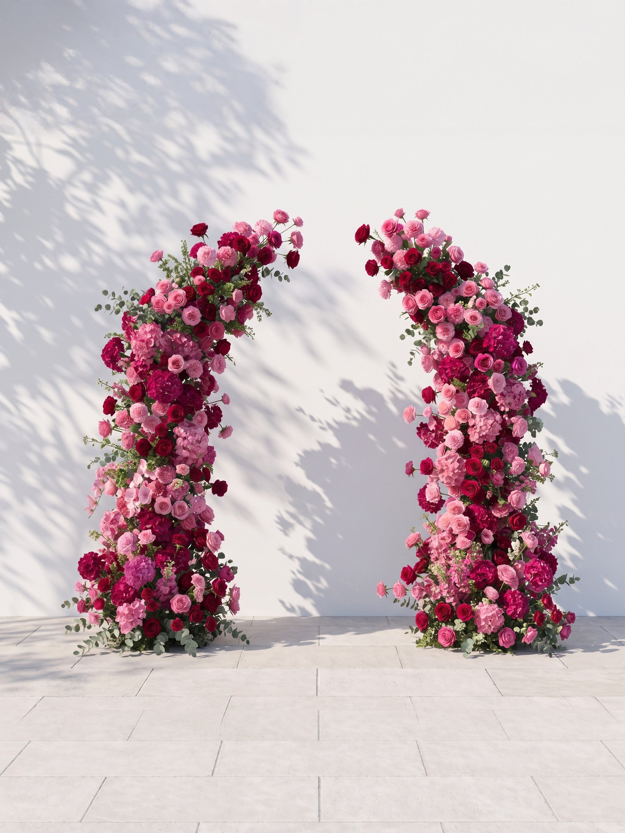 Mavenie Luxury Horn Shaped Flower Arch with Frame for Wedding Party Event Backdrop Decoration — front view