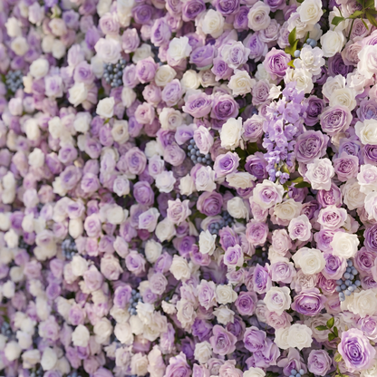 Mavenorae: New 5D Luxury Purple&amp;White roses Flower wall with blueberry for Weddings&amp;Event Decor mavenorae detail 1