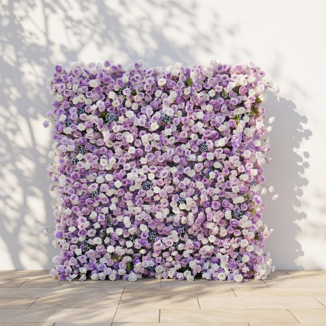 Mavenorae: New 5D Luxury Purple&amp;White roses Flower wall with blueberry for Weddings&amp;Event Decor mavenorae front