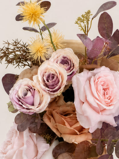Eucalyptus Roses Smoky tree Wedding Chair Flower for Wedding Ceremony &amp; Reception Dusty Blush Reverie|Vera(Set of 2)