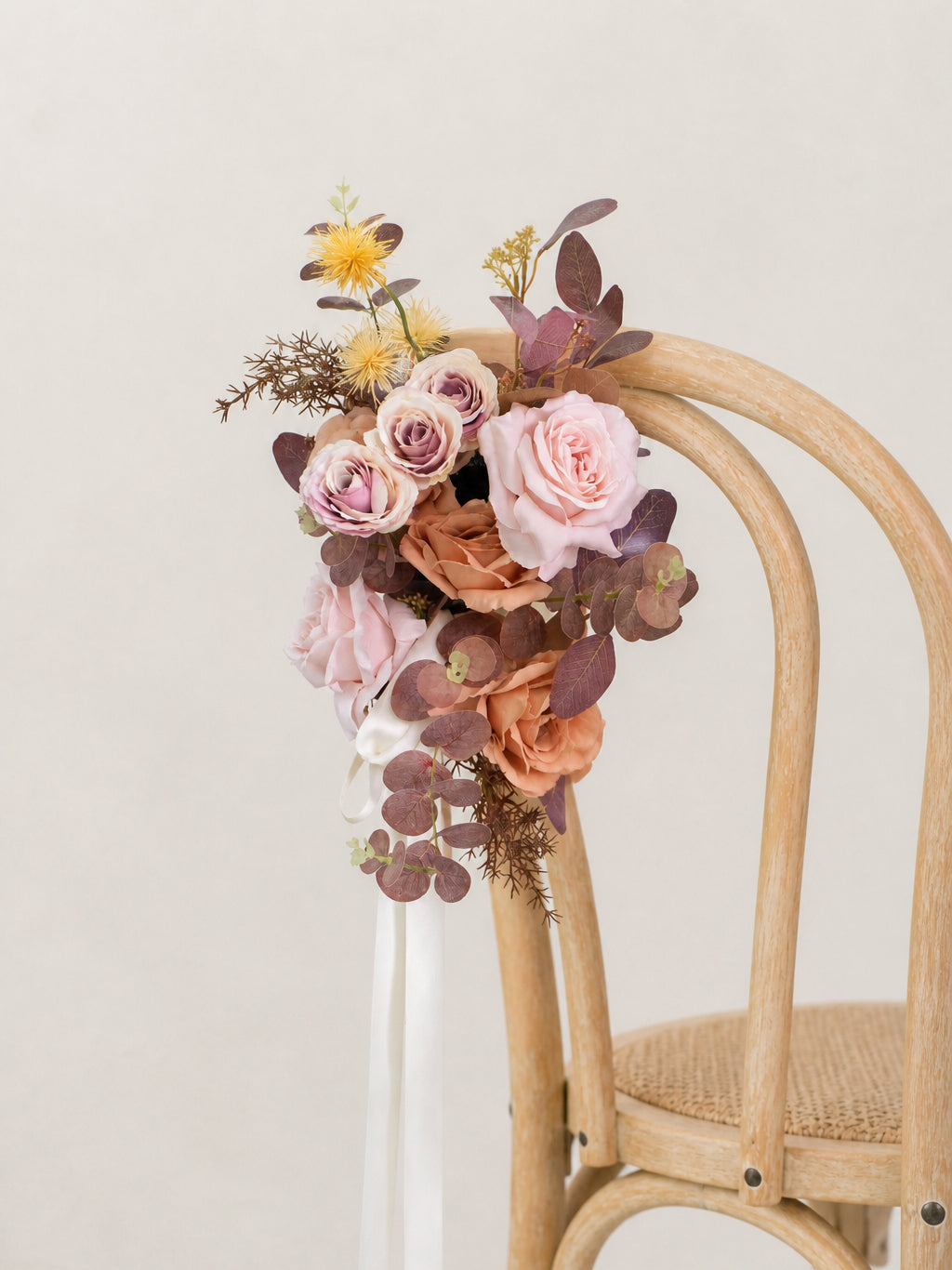 Meliora-Wedding Chair Flower In Vintage Dusty Pink Color (Set of 2)
