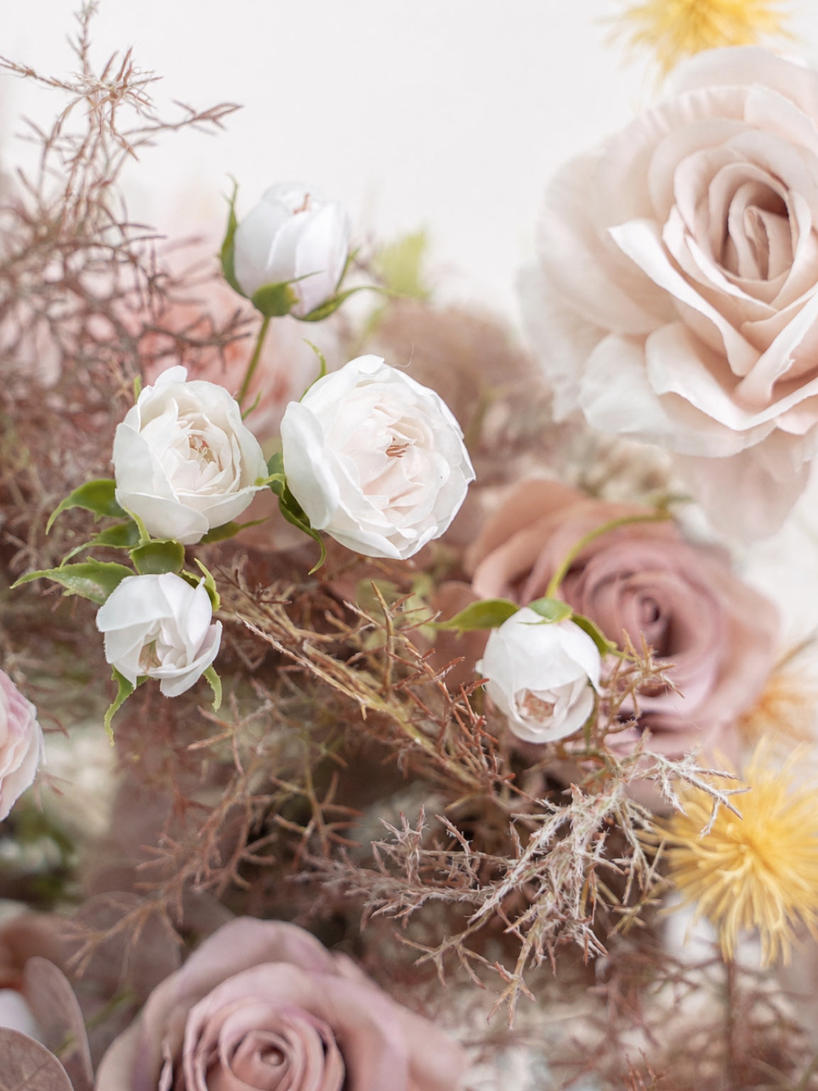 Meliora-Autumn Color Floral Arch with Draping  for Garden Wedding Backdrop