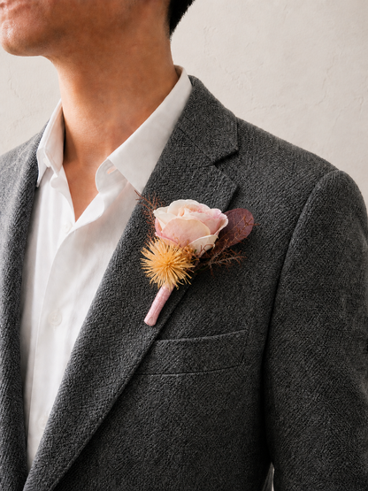 Meliora-Groomsmen’s Corsage In Soft Blush(Set of 6)