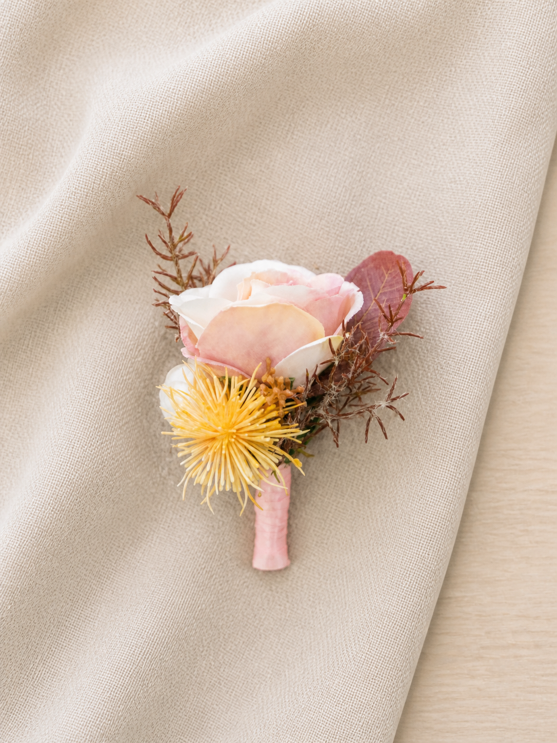 Meliora-Groomsmen’s Corsage In Soft Blush(Set of 6)
