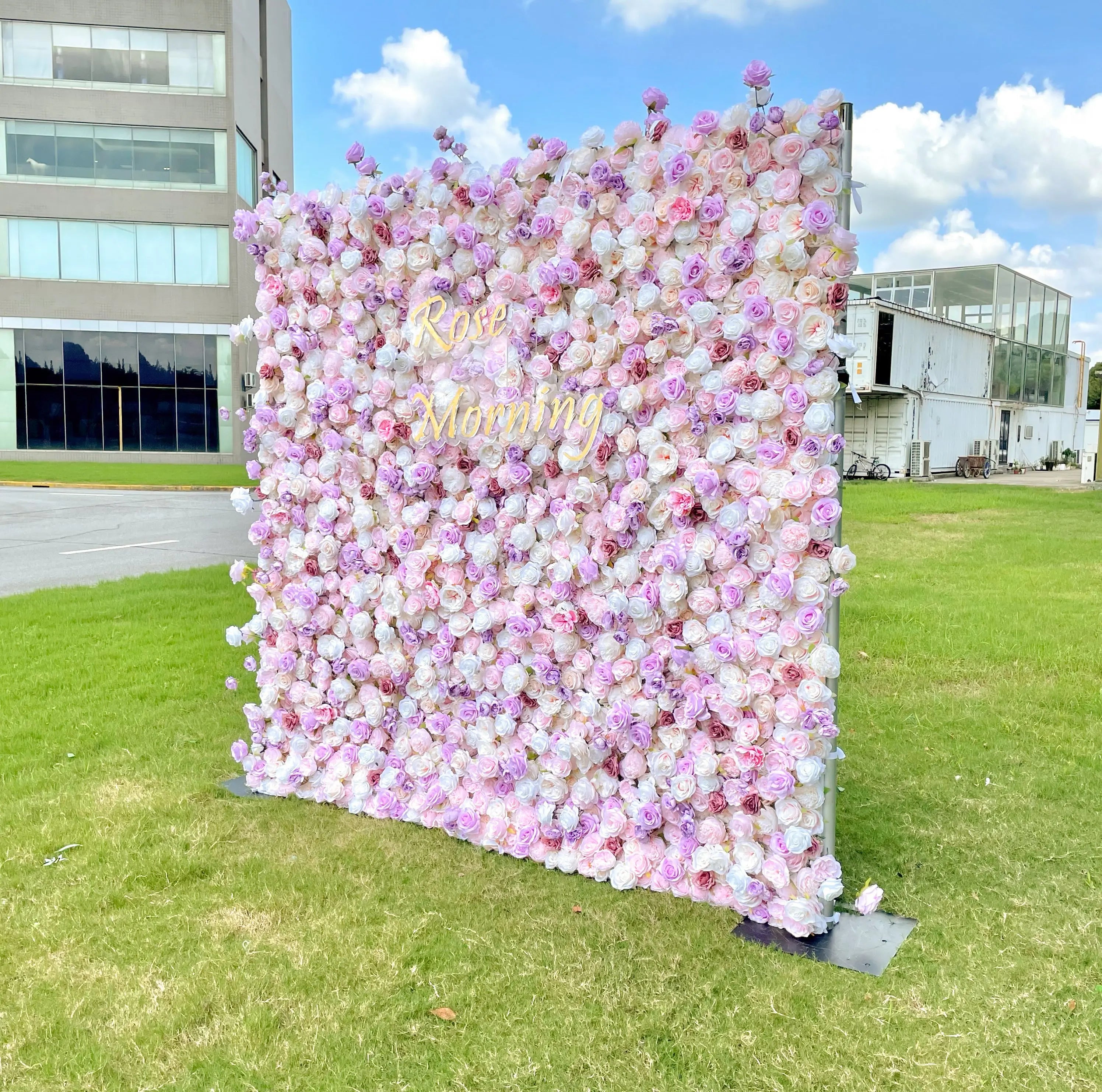 Memory：5D  Fabric Artificial rolling up curtain flower wall