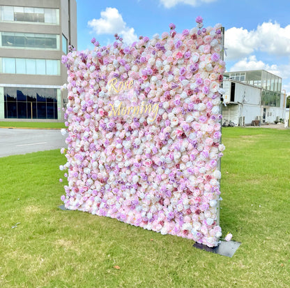 Memory：5D  Fabric Artificial rolling up curtain flower wall