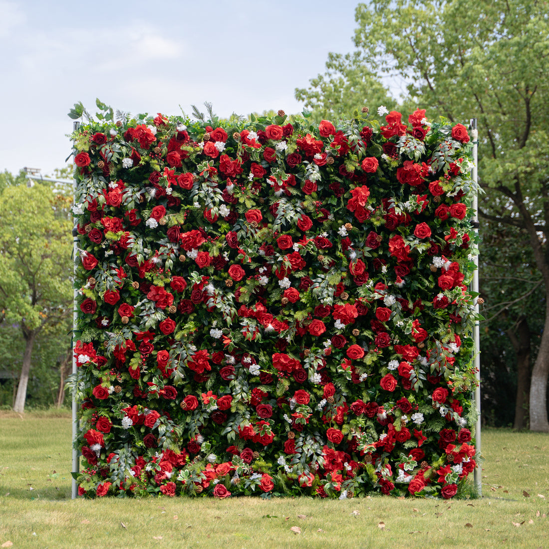 MC-A: Christmas Fabric Backdrop Artificial rolling up flower wall