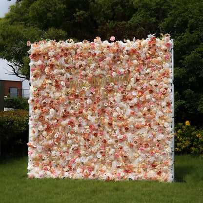 Midsummer：5D Fabric Artificial rolling up curtain flower wall