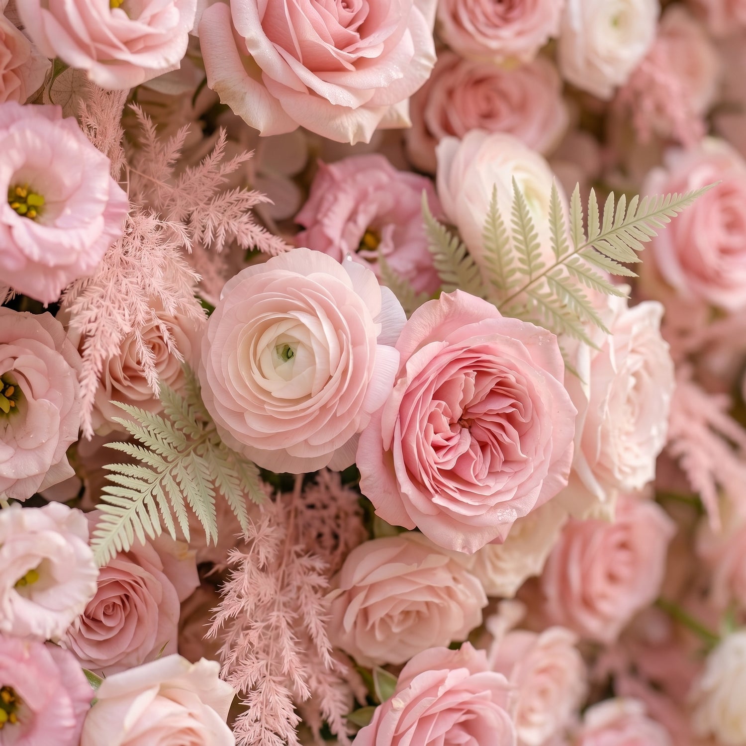Mirenrose: Luxury 5D All-Blush Pink Silk Floral Wall Roll-Up Fabric Backdrop for Romantic Dream Weddings