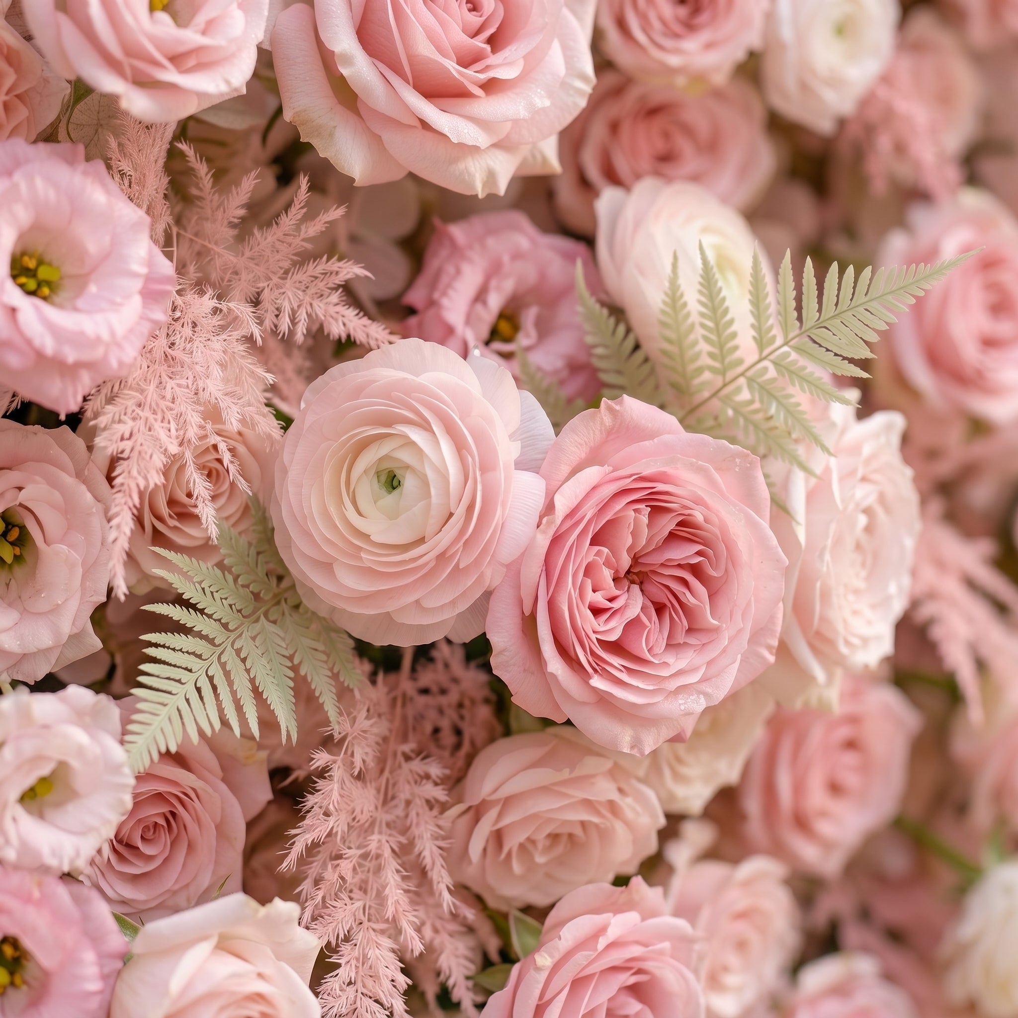 Mirenrose: Luxury 5D All-Blush Pink Silk Floral Wall Roll-Up Fabric Backdrop for Romantic Dream Weddings