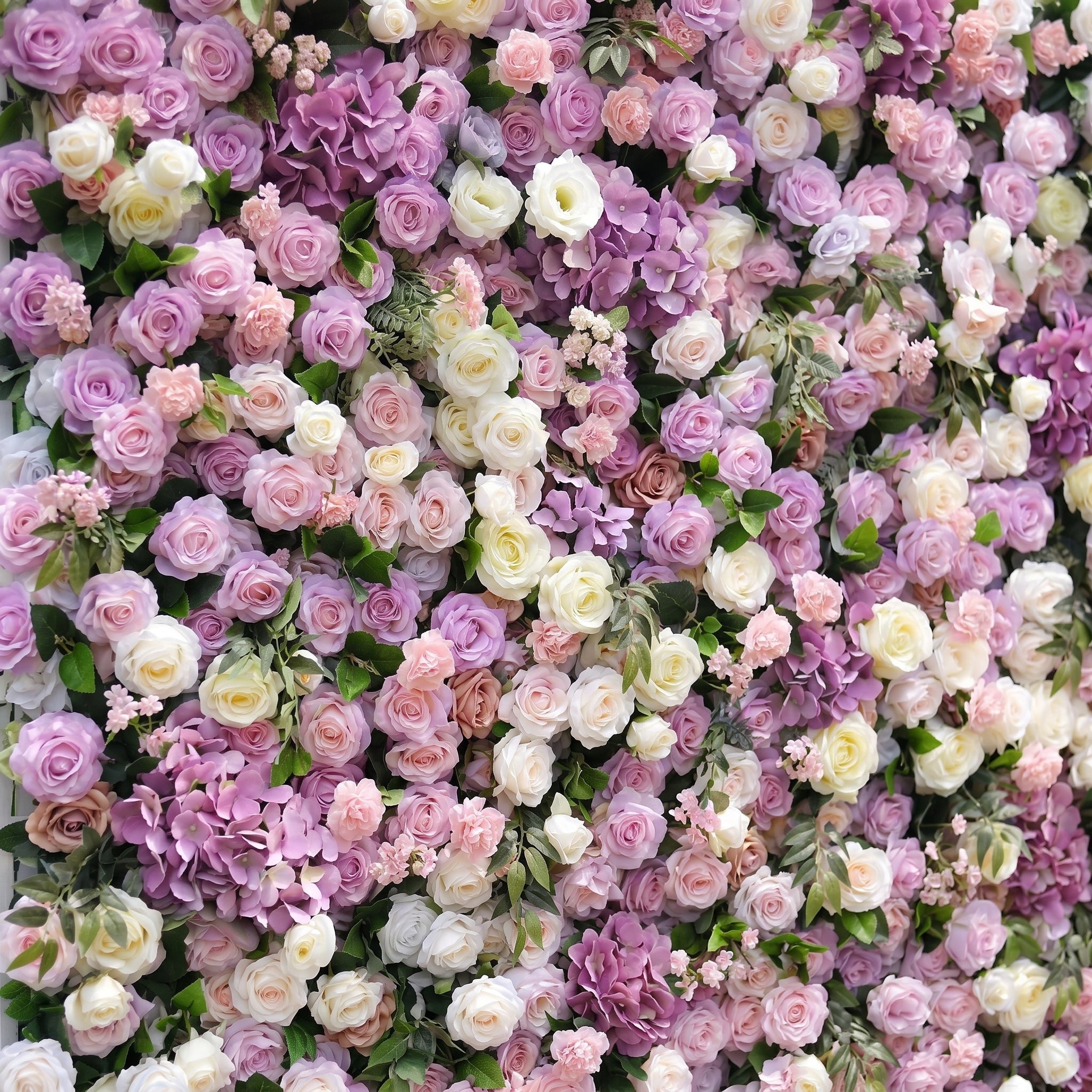 Mirenvia: Luxury 4D Dreamy Violet &amp; Creamy White Silk Floral Wall Backdrop for Romantic Wedding Receptions