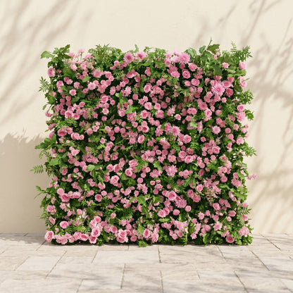 Mirenyne:Luxury 5D Pink roses Flower wall with Greenery for Outdoor Weddings&amp;Event Decor mirenyne front