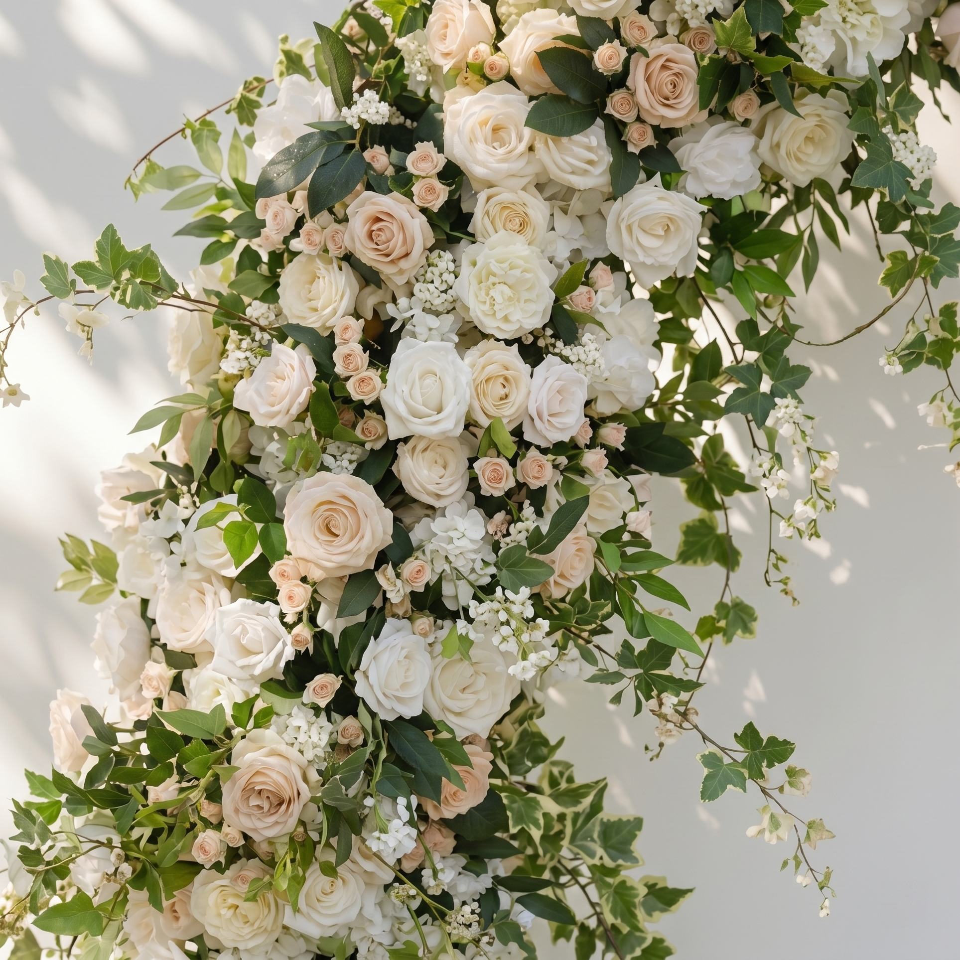 Mirova: Luxury White&amp;Champagne Flower Arch Door Arch for Weddings&amp;Event Decor Including Frame mirova detail 1