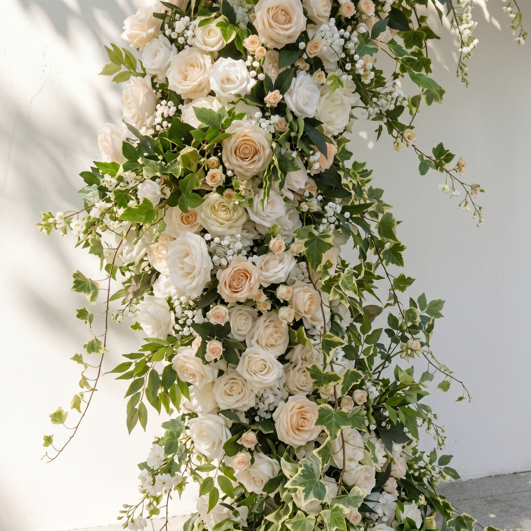 Mirova: Luxury White&amp;Champagne Flower Arch Door Arch for Weddings&amp;Event Decor Including Frame mirova detail 2