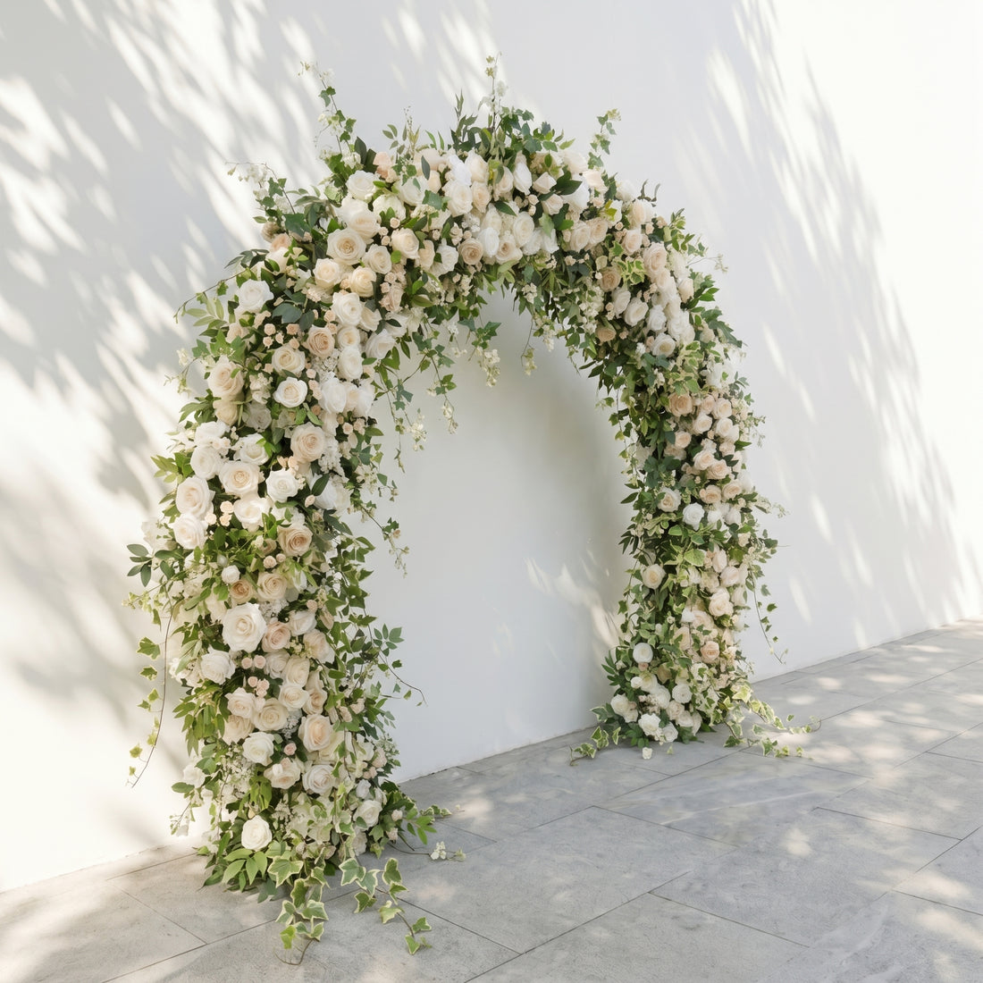 Mirova: Luxury White&amp;Champagne Flower Arch Door Arch for Weddings&amp;Event Decor Including Frame mirova left