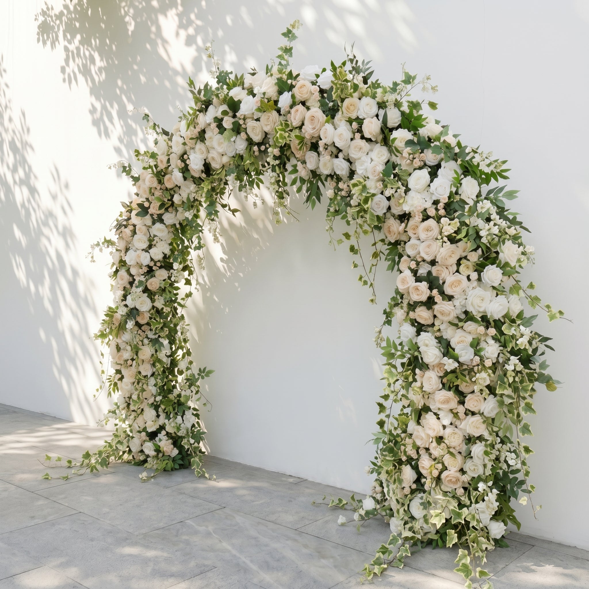 Mirova: Luxury White&amp;Champagne Flower Arch Door Arch for Weddings&amp;Event Decor Including Frame mirova right