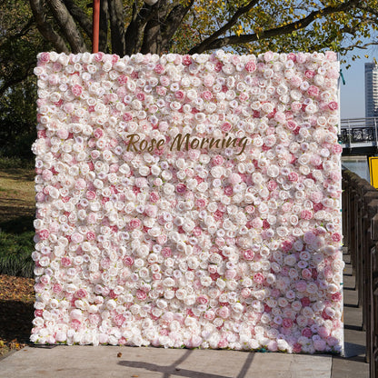 Miss Bella：3D Fabric Artificial rolling up curtain flower wall