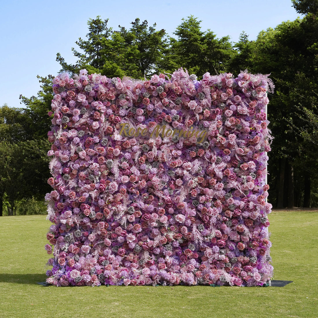 Monica：5D Fabric Artificial rolling up curtain flower wall