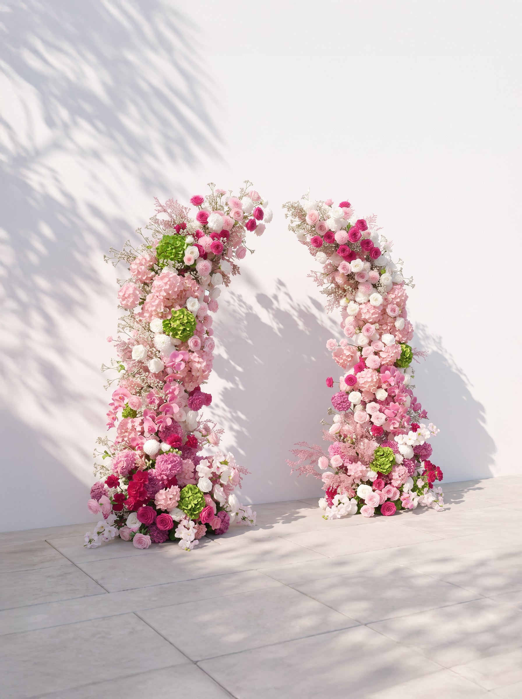 Moraria Luxury Horn Shaped Flower Arch with Frame for Wedding Party Event Backdrop Decoration — left view