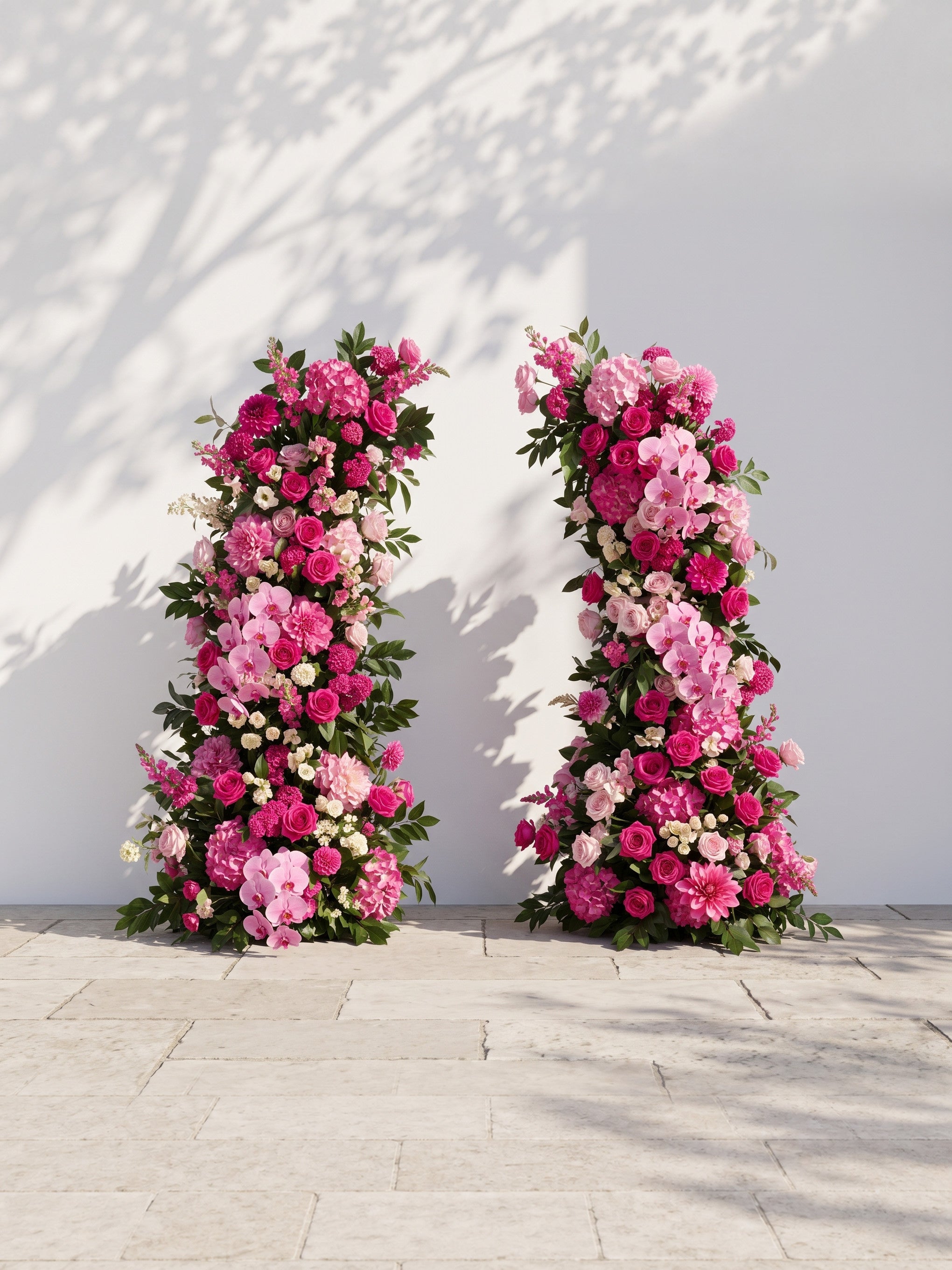 Moressa Luxury Horn Shaped Flower Arch with Frame for Wedding Party Event Backdrop Decoration — front view