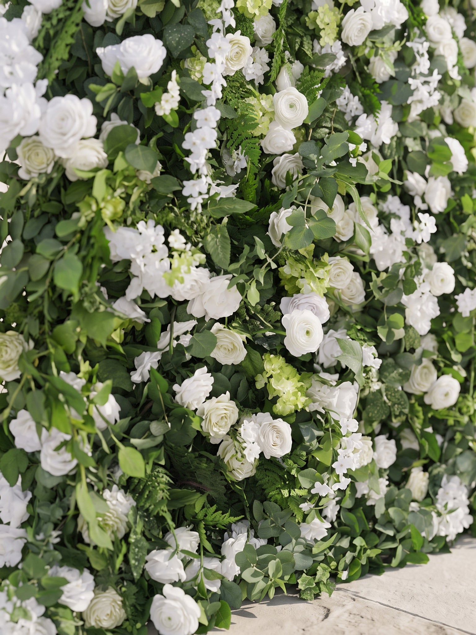Mormere 5D Fabric Artificial rolling up curtain flower wall — floral detail