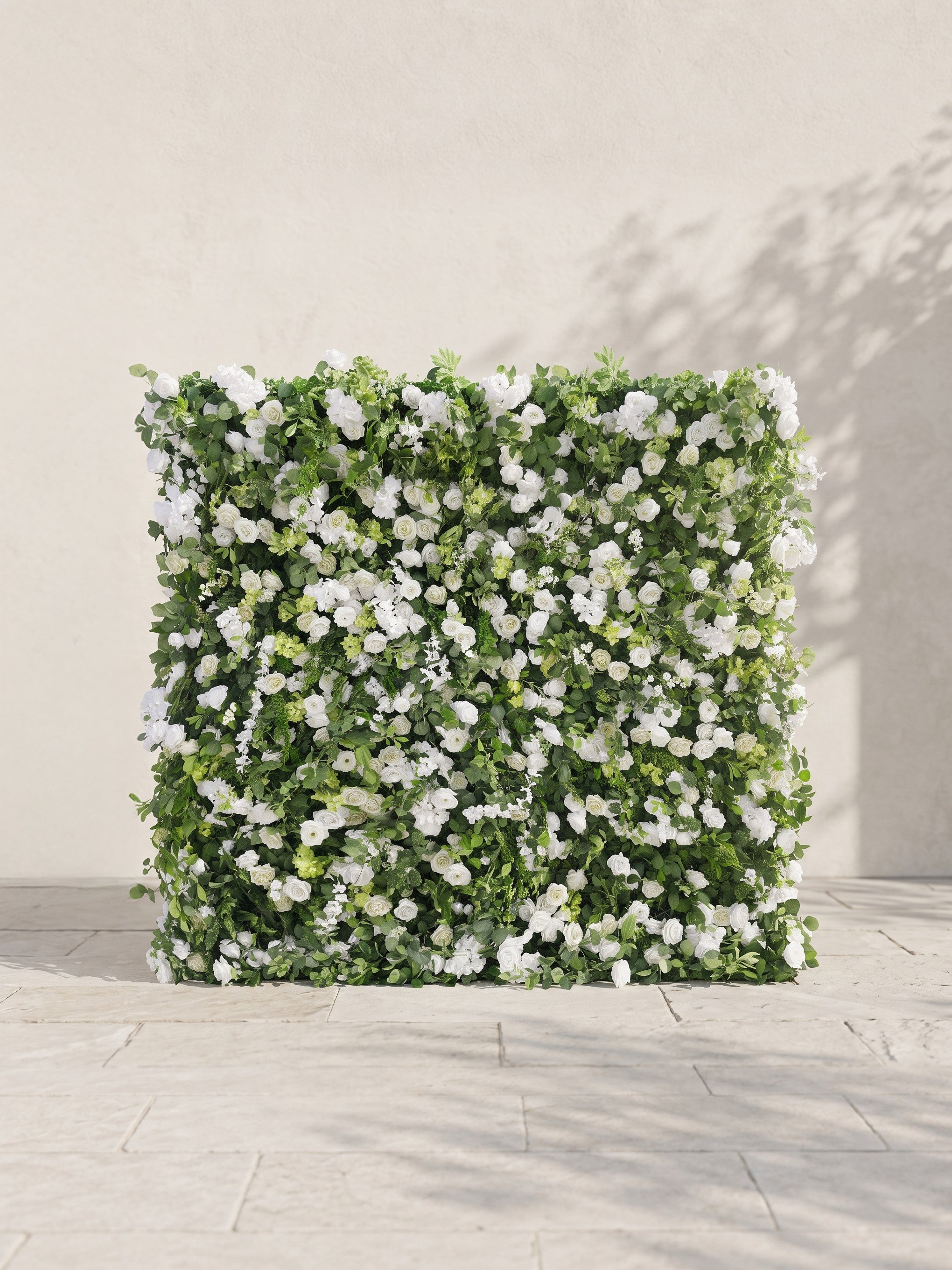 Mormere 5D Fabric Artificial rolling up curtain flower wall — front view
