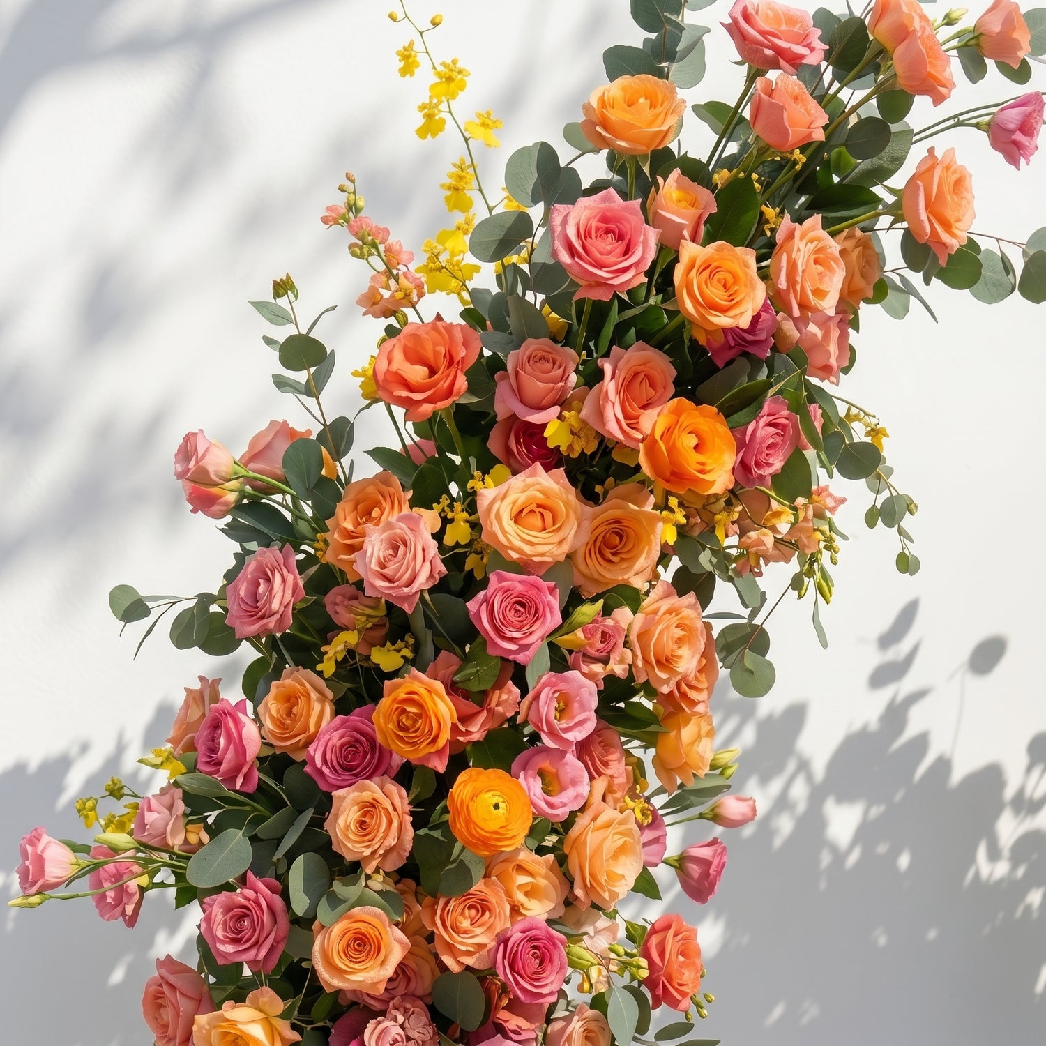 Morvia:Luxury Autumn Style Flower Arch with Orange Roses for Weddings&amp;Event Decor Including Frame morvia detail 1