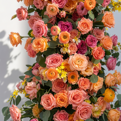 Morvia:Luxury Autumn Style Flower Arch with Orange Roses for Weddings&amp;Event Decor Including Frame morvia detail 2