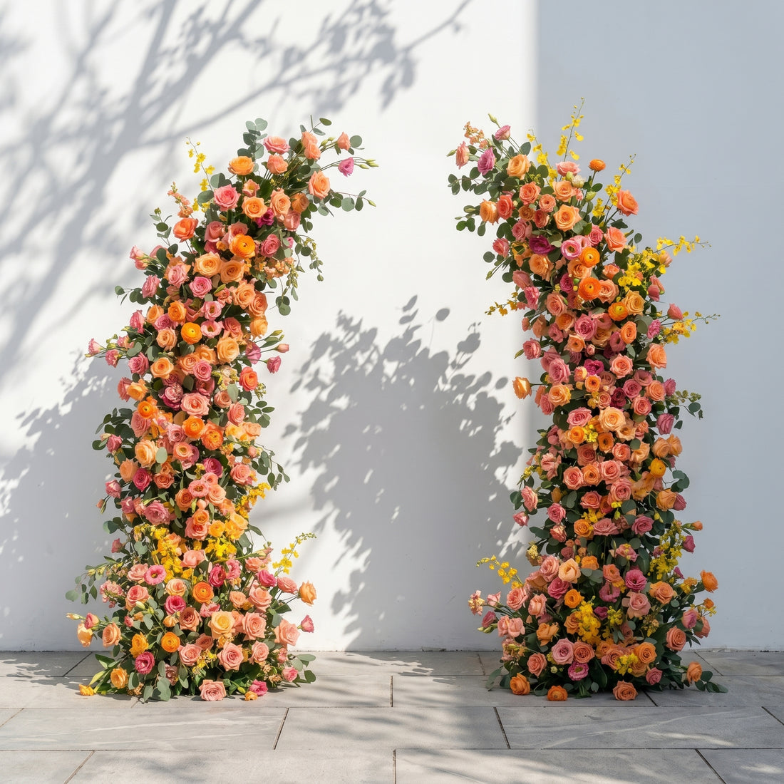 Morvia:Luxury Autumn Style Flower Arch with Orange Roses for Weddings&amp;Event Decor Including Frame morvia front