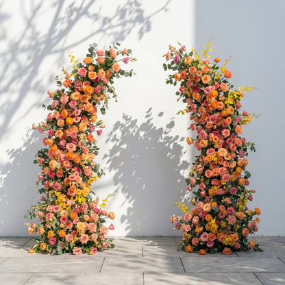 Morvia:Luxury Autumn Style Flower Arch with Orange Roses for Weddings&amp;Event Decor Including Frame morvia front