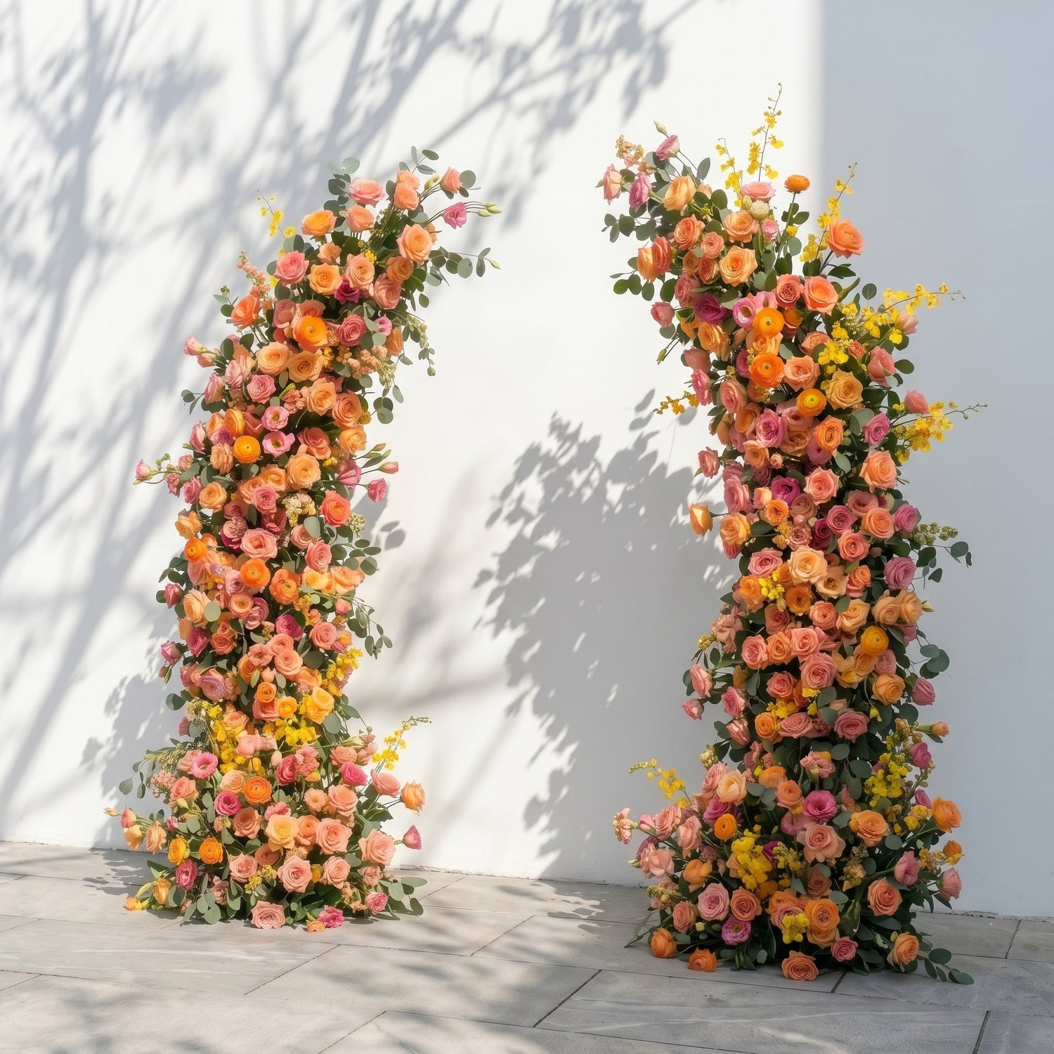 Morvia:Luxury Autumn Style Flower Arch with Orange Roses for Weddings&amp;Event Decor Including Frame morvia right