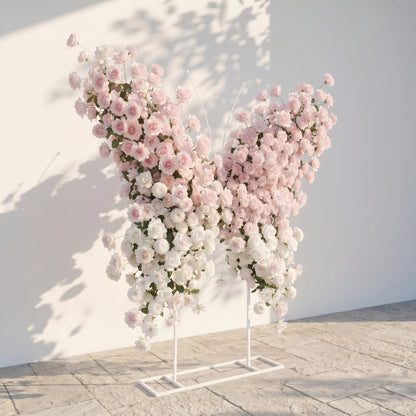 Morviane: Exquisite Pink Butterfly-Shaped Flower Wall for Luxury Events &amp; Parties Backdrop