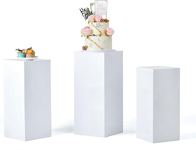 Rose morning N014: Metal Display Pedestal Stands White Pedestal Stand for Party Weddings Baby Shower Parties 3pcs is a white metal display stand for parties, weddings, baby shower parties and more. It is made of high-quality metal, which is strong and durable. The shelf has three tiers and can be used to display flowers, food, gifts and more. Simple and elegant, this display stand is the perfect addition to any occasion.